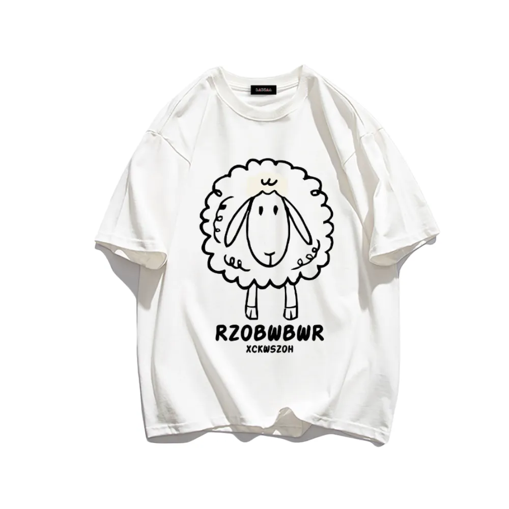 Simple Sheep Printed T-shirt