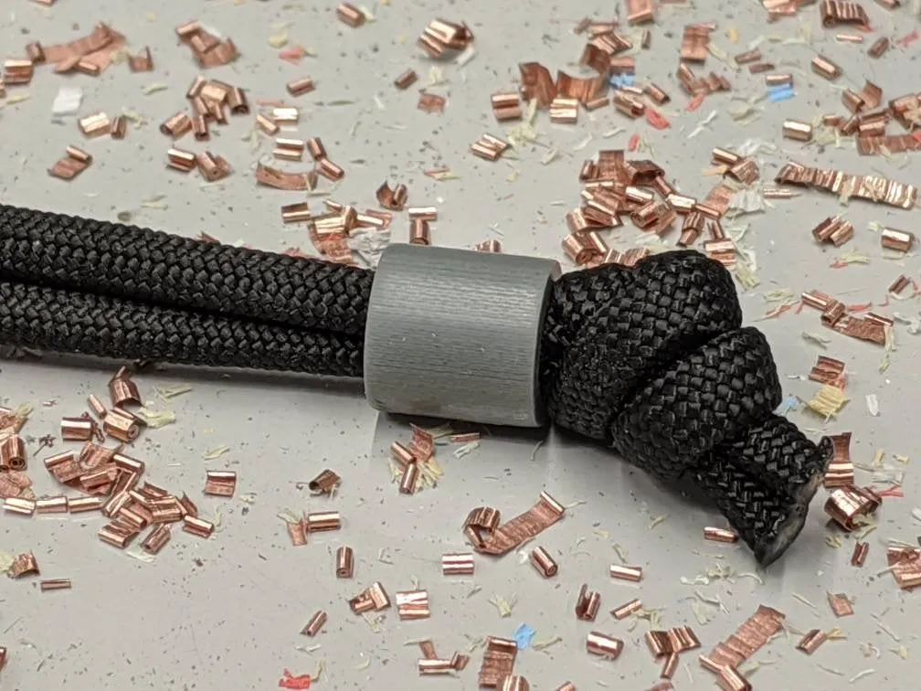 Simple Small Gray G10 Lanyard Bead with Free Paracord Lanyard
