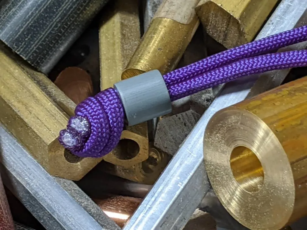Simple Small Gray G10 Lanyard Bead with Free Paracord Lanyard