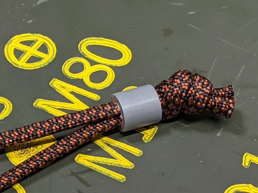 Simple Small Gray G10 Lanyard Bead with Free Paracord Lanyard