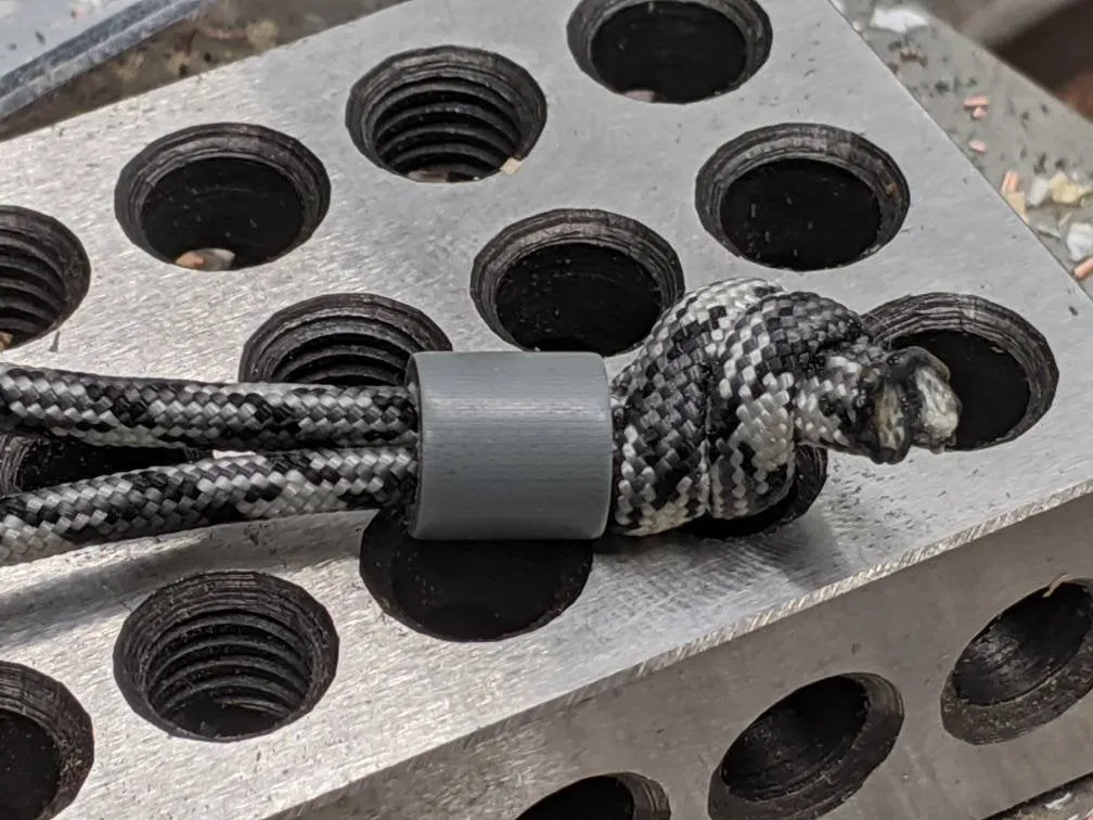 Simple Small Gray G10 Lanyard Bead with Free Paracord Lanyard