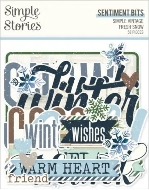 Simple Stories Simple Vintage Fresh Snow Sentiment Bits & Pieces {D102}