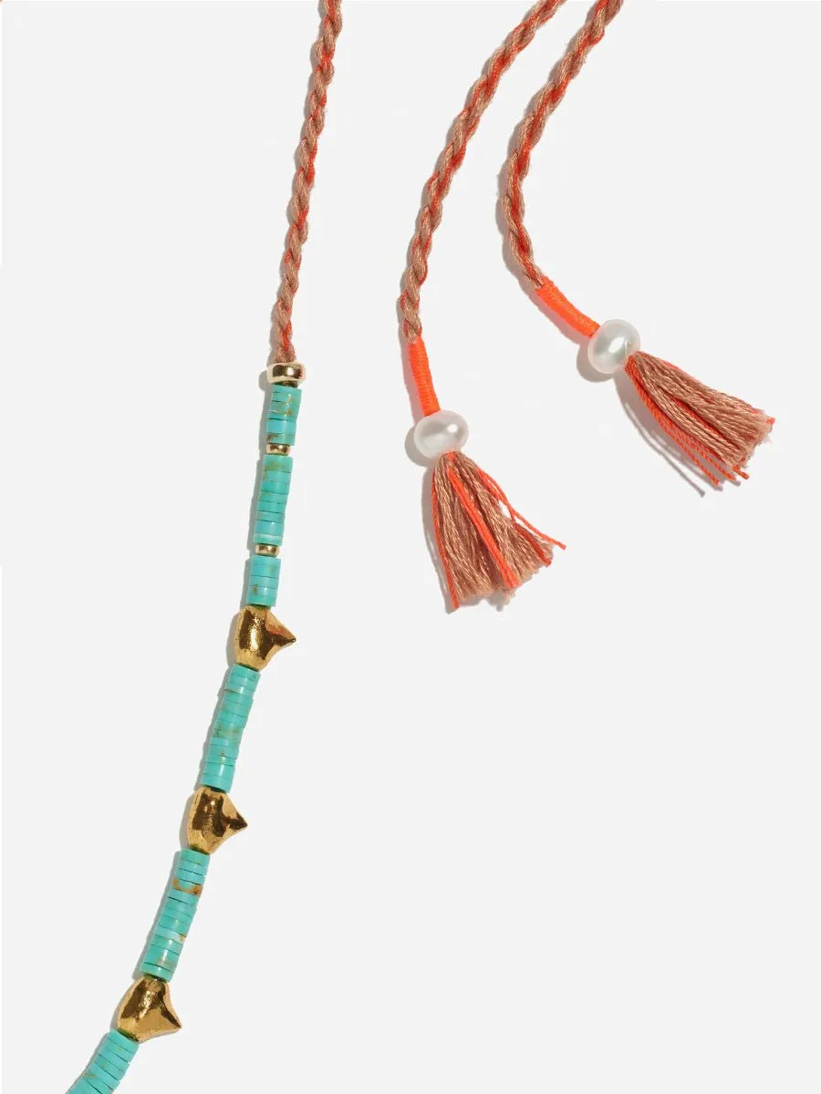 simple tooth necklace - turquoise
