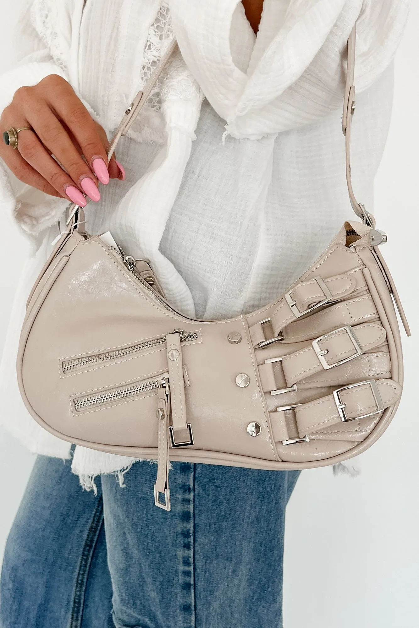 Simply Sophisticated Belted Purse (Light Stone)