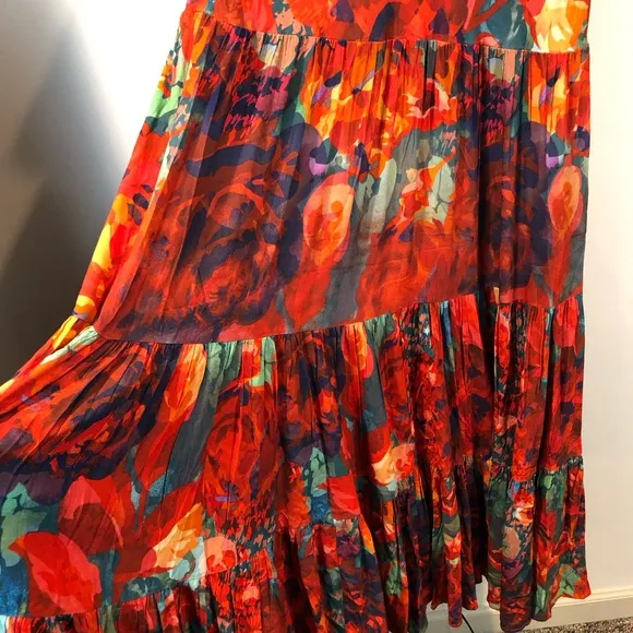 Soft Surroundings Printemps Tiered Flowy Maxi Dress Size XL