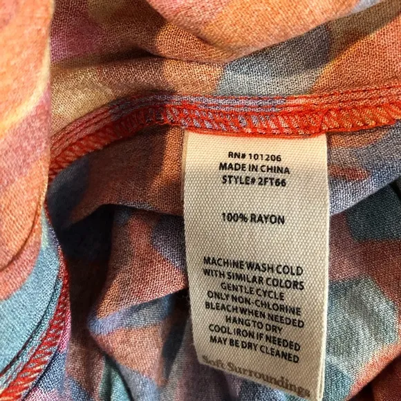 Soft Surroundings Printemps Tiered Flowy Maxi Dress Size XL