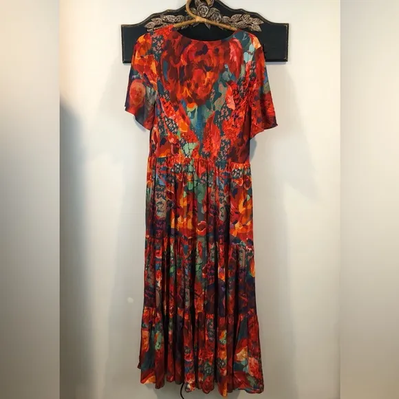 Soft Surroundings Printemps Tiered Flowy Maxi Dress Size XL