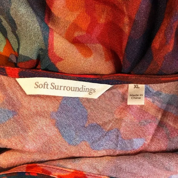Soft Surroundings Printemps Tiered Flowy Maxi Dress Size XL
