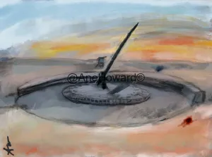 SOLD Sundial at the Beach oil painting