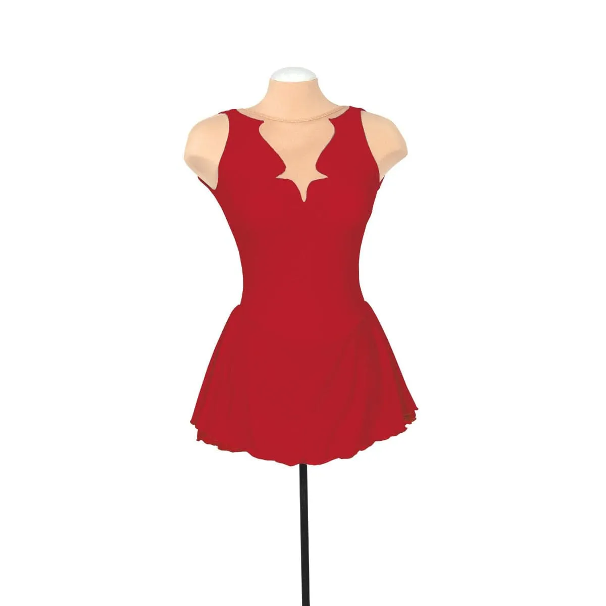 Solitaire Skatewear Fancy Cutwork Skating Dress - Red - Style F22012P