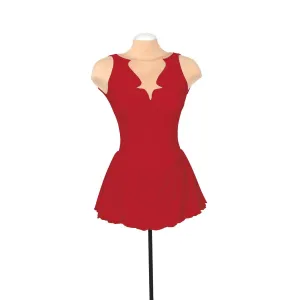 Solitaire Skatewear Fancy Cutwork Skating Dress - Red - Style F22012P