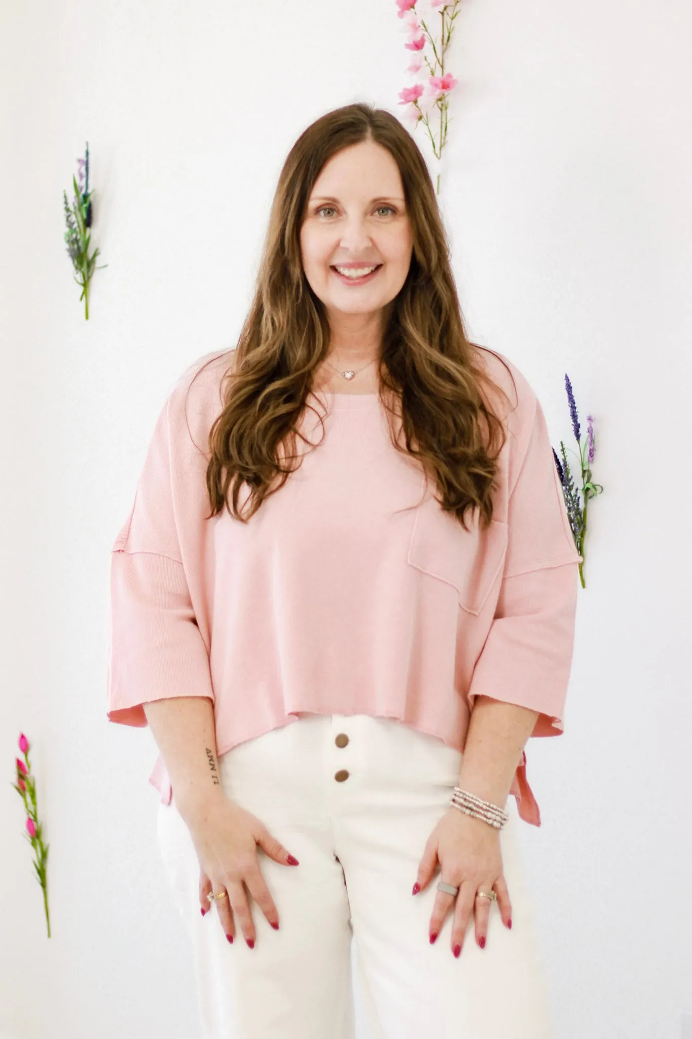 Southern Charm Basic Top in Pink