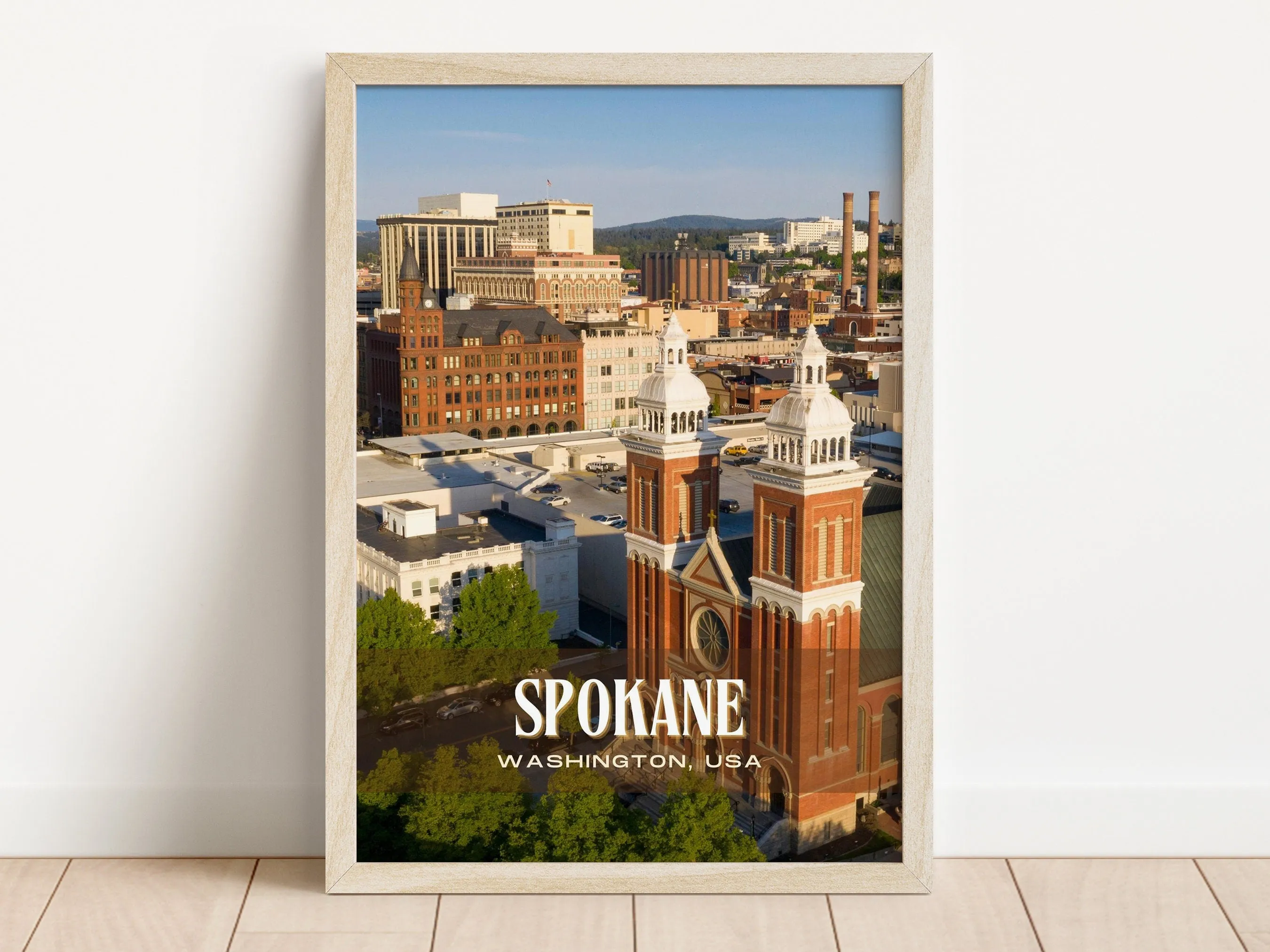 Spokane Retro Wall Art, Washington, USA