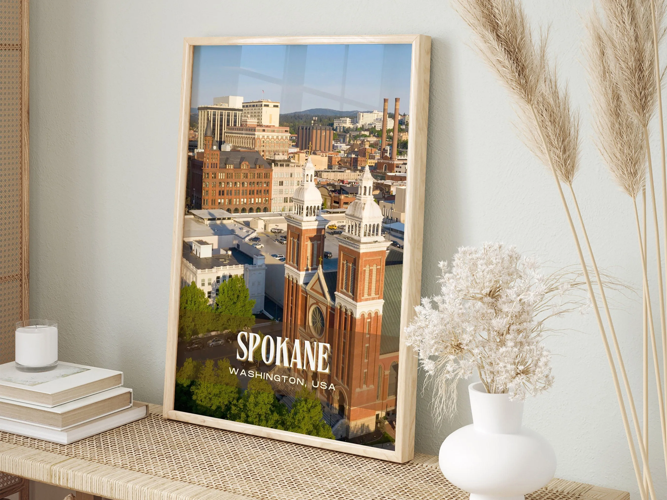Spokane Retro Wall Art, Washington, USA