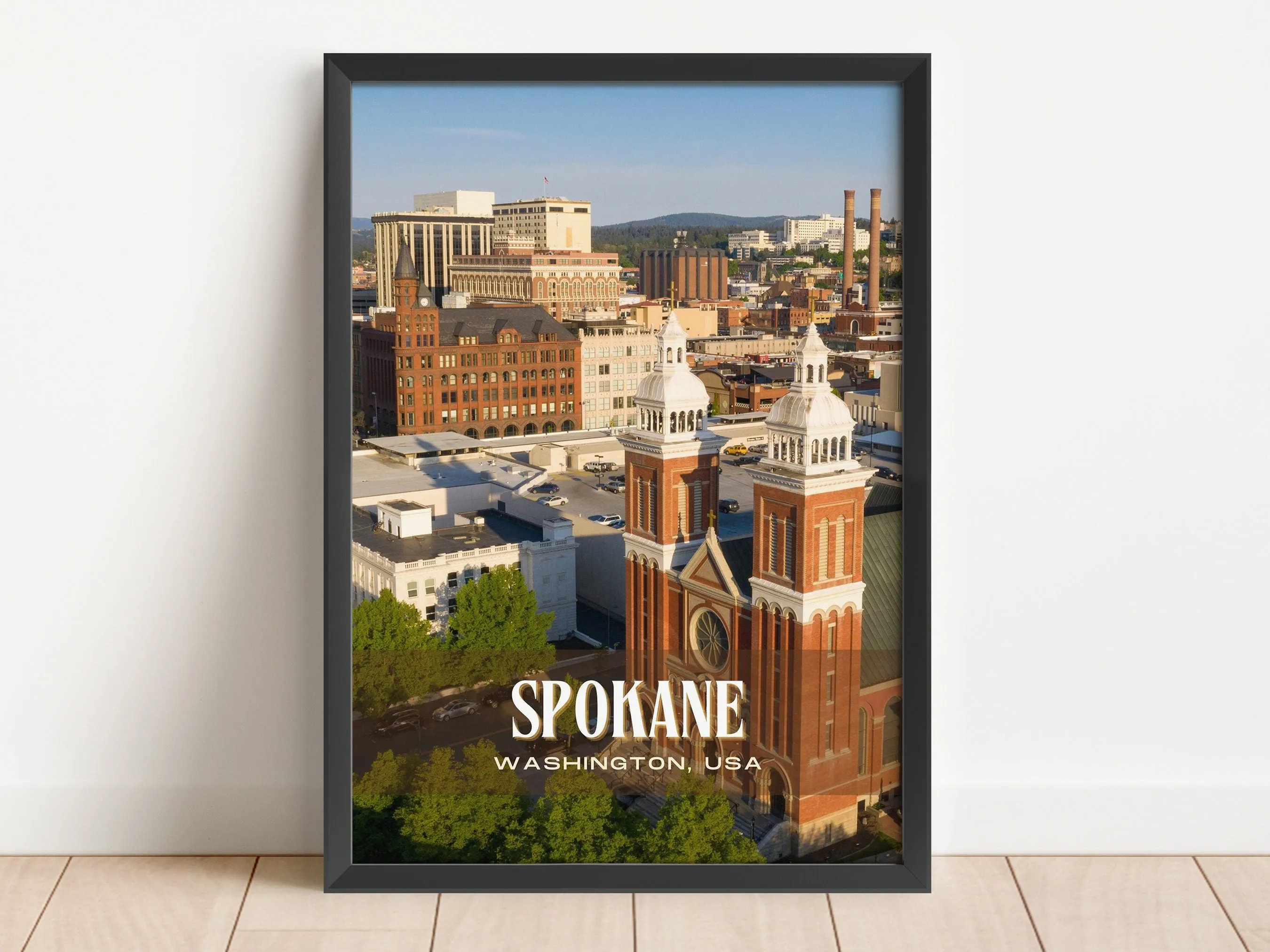 Spokane Retro Wall Art, Washington, USA