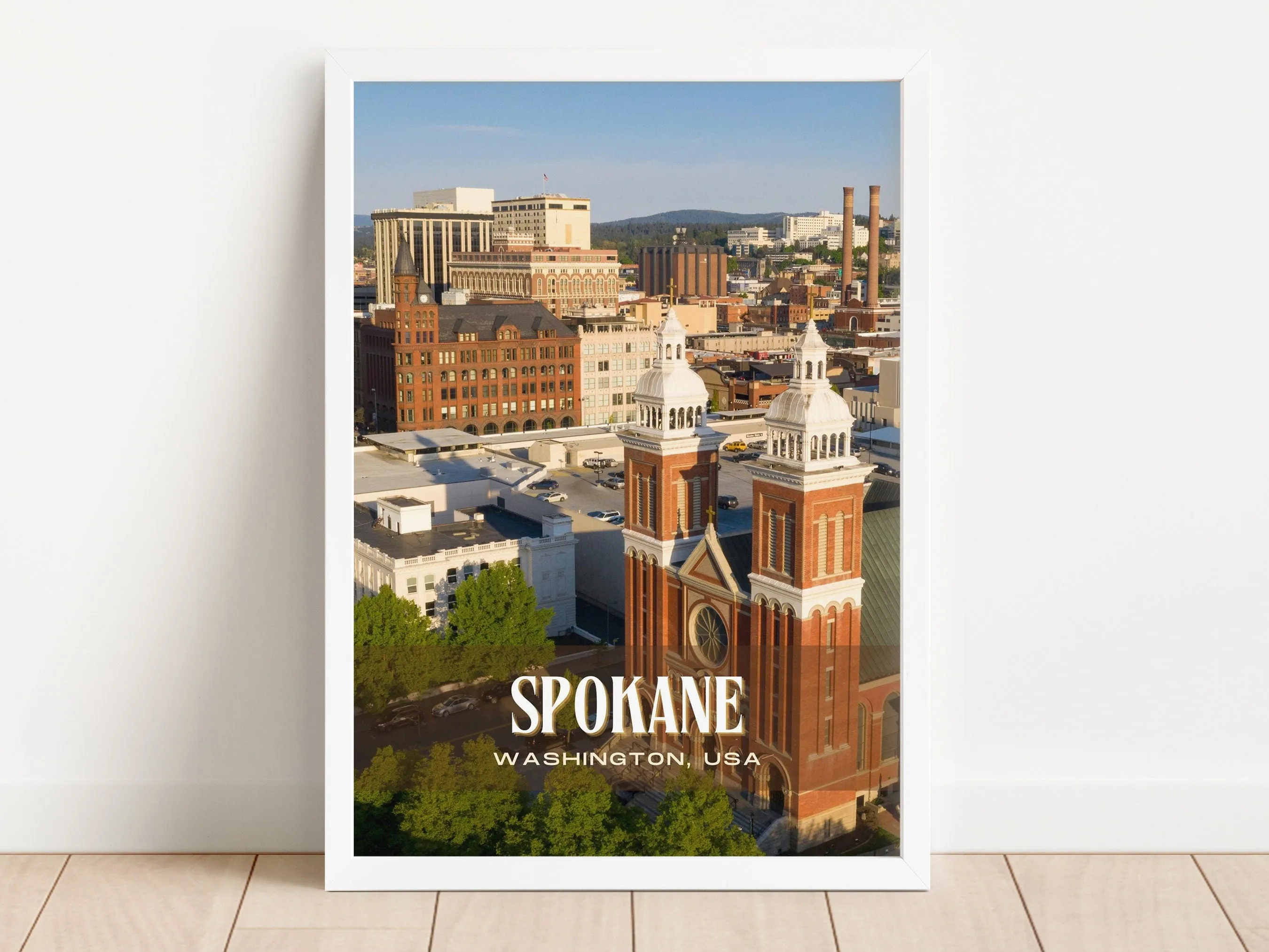 Spokane Retro Wall Art, Washington, USA