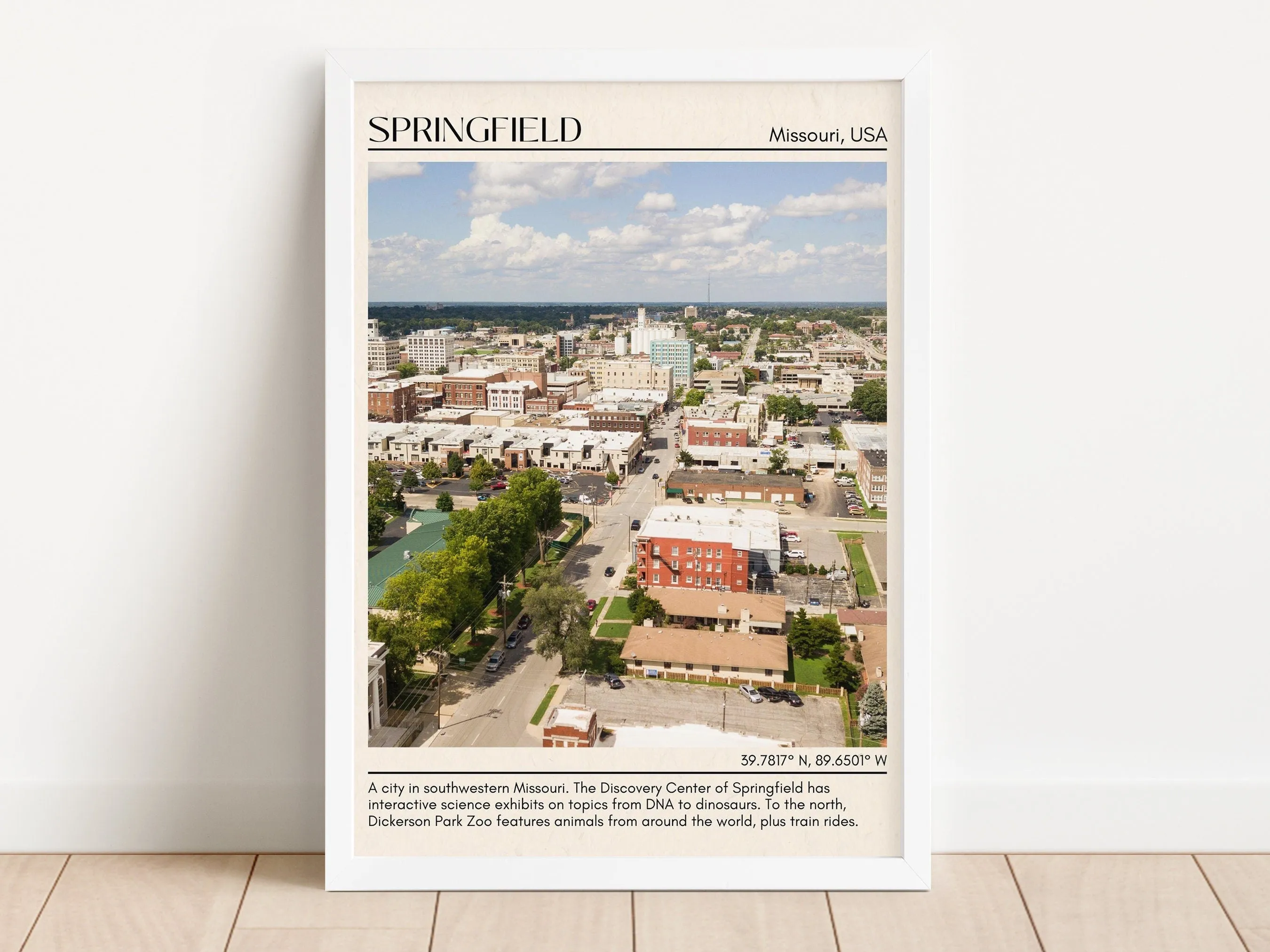 Springfield Minimal Wall Art, Missouri, USA
