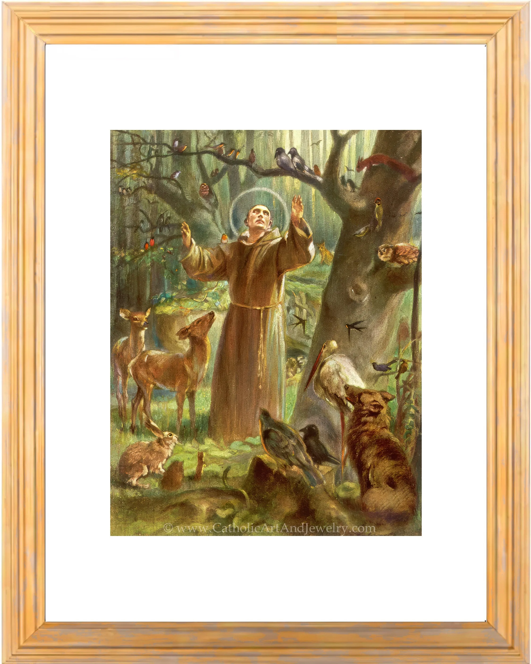 St. Francis of Assisi Preaching to the Birds – Hans Stubenrauch – 3 sizes – Catholic Art Print