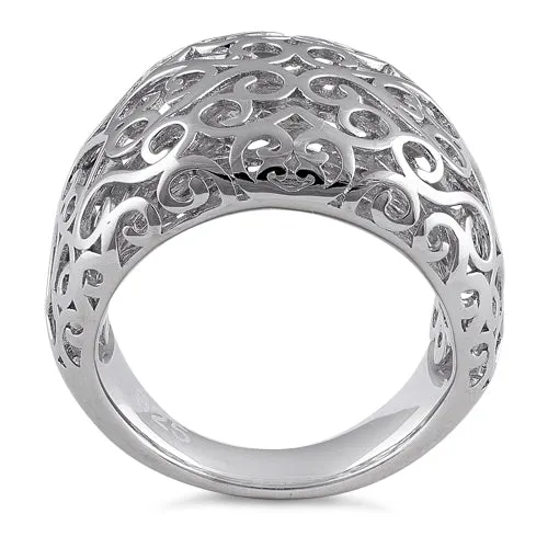 Sterling Silver Resilient Curvy Hearts Ring