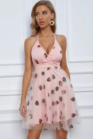 Strawberry Fields Halter Dress