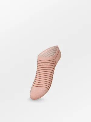 Stripe Glitter Sneakie Sock - Pink