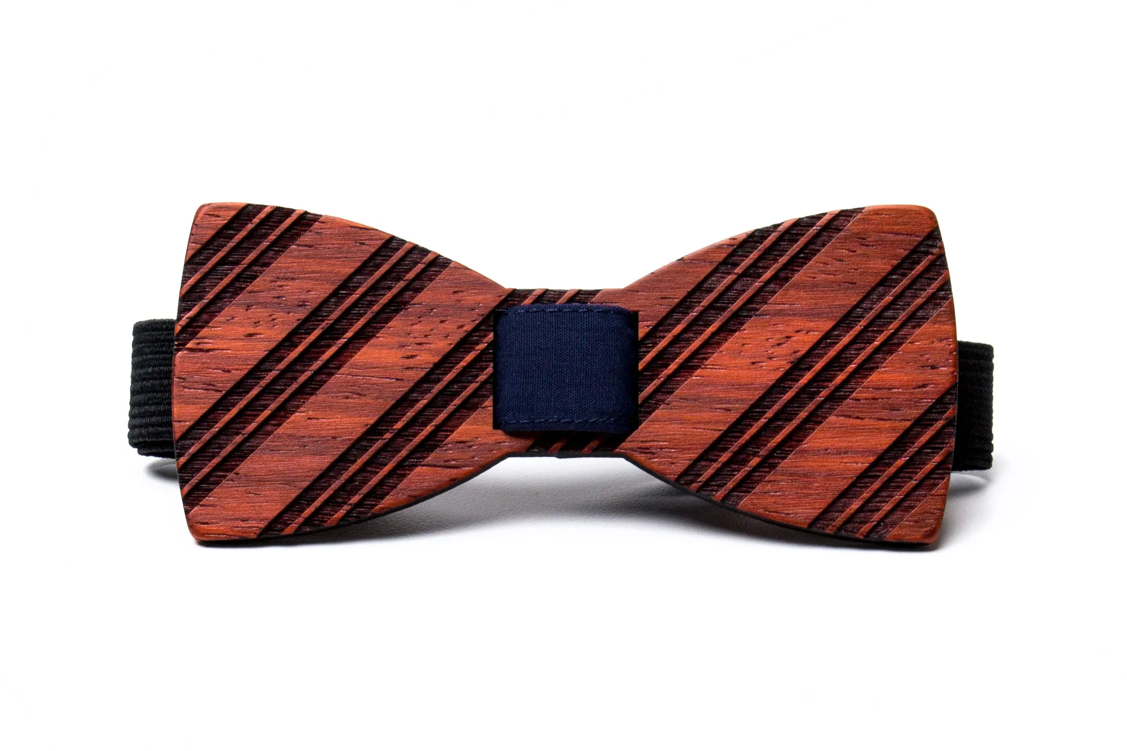 Stripes Wooden Bow Tie