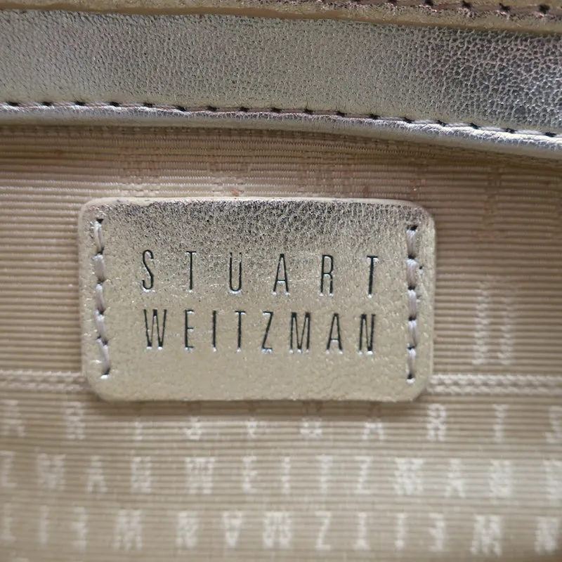 Stuart Weitzman The Petite Clutch Gold Glitter Small Shoulder Bag