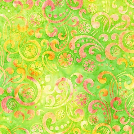 Summer Zest Batiks Lime - (4)