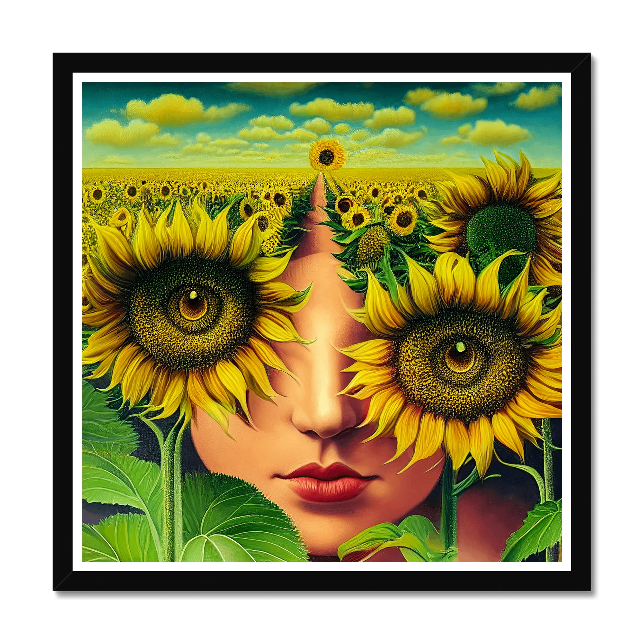 sun between flowers