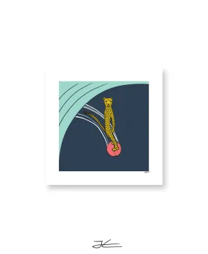 Surfing Cheetah - Print/ Framed Print
