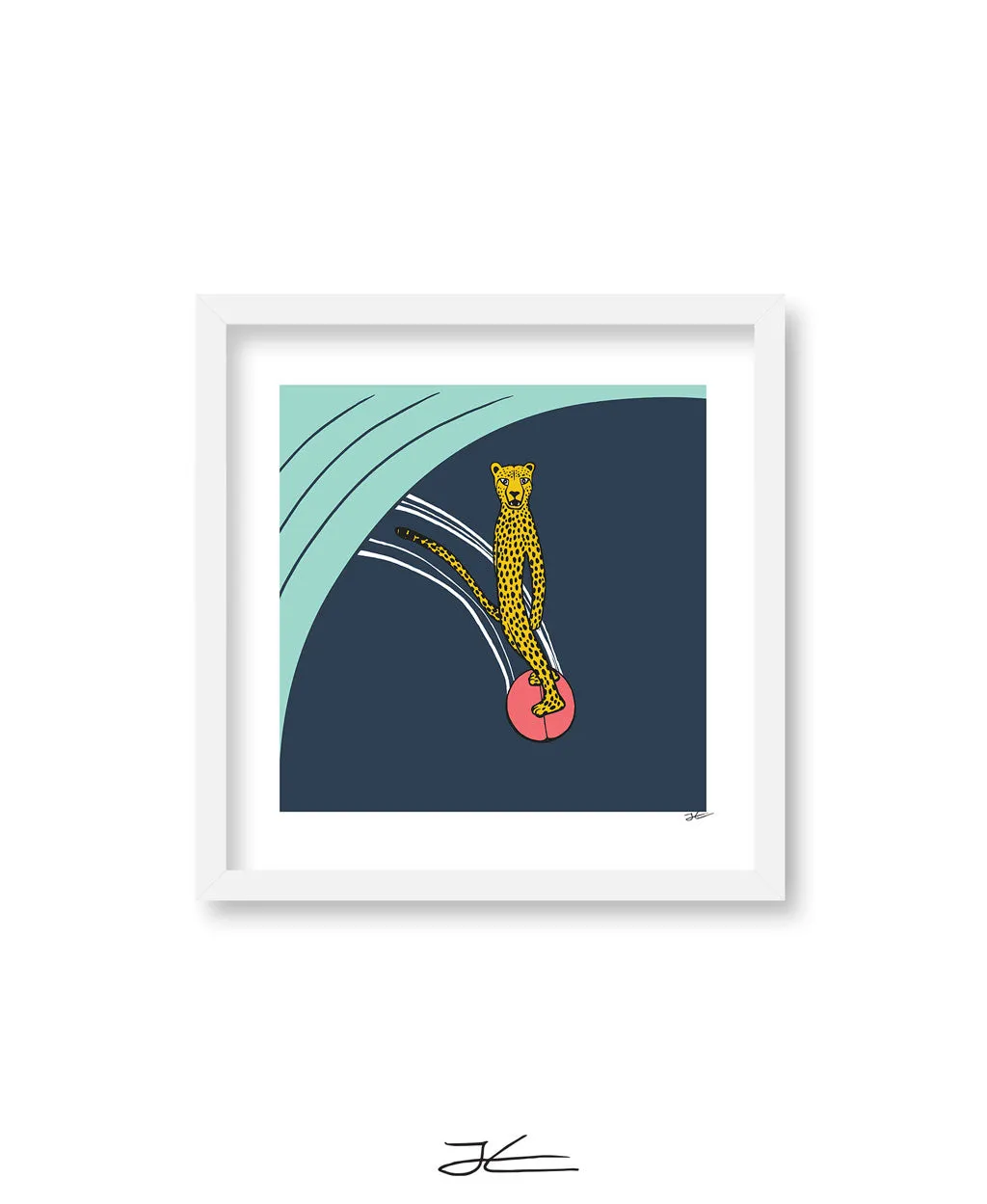 Surfing Cheetah - Print/ Framed Print