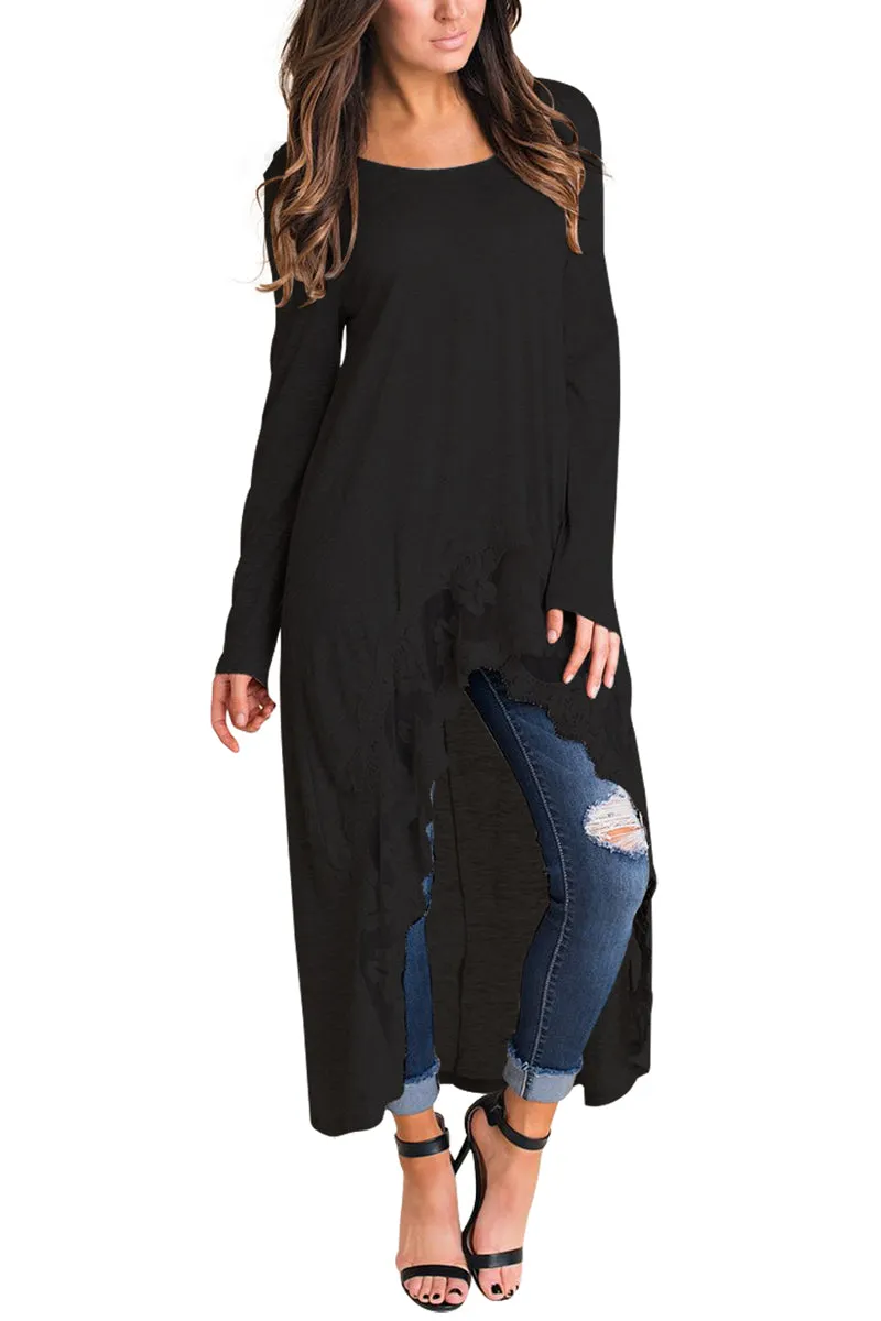 Tammy Lace Trim Long Top