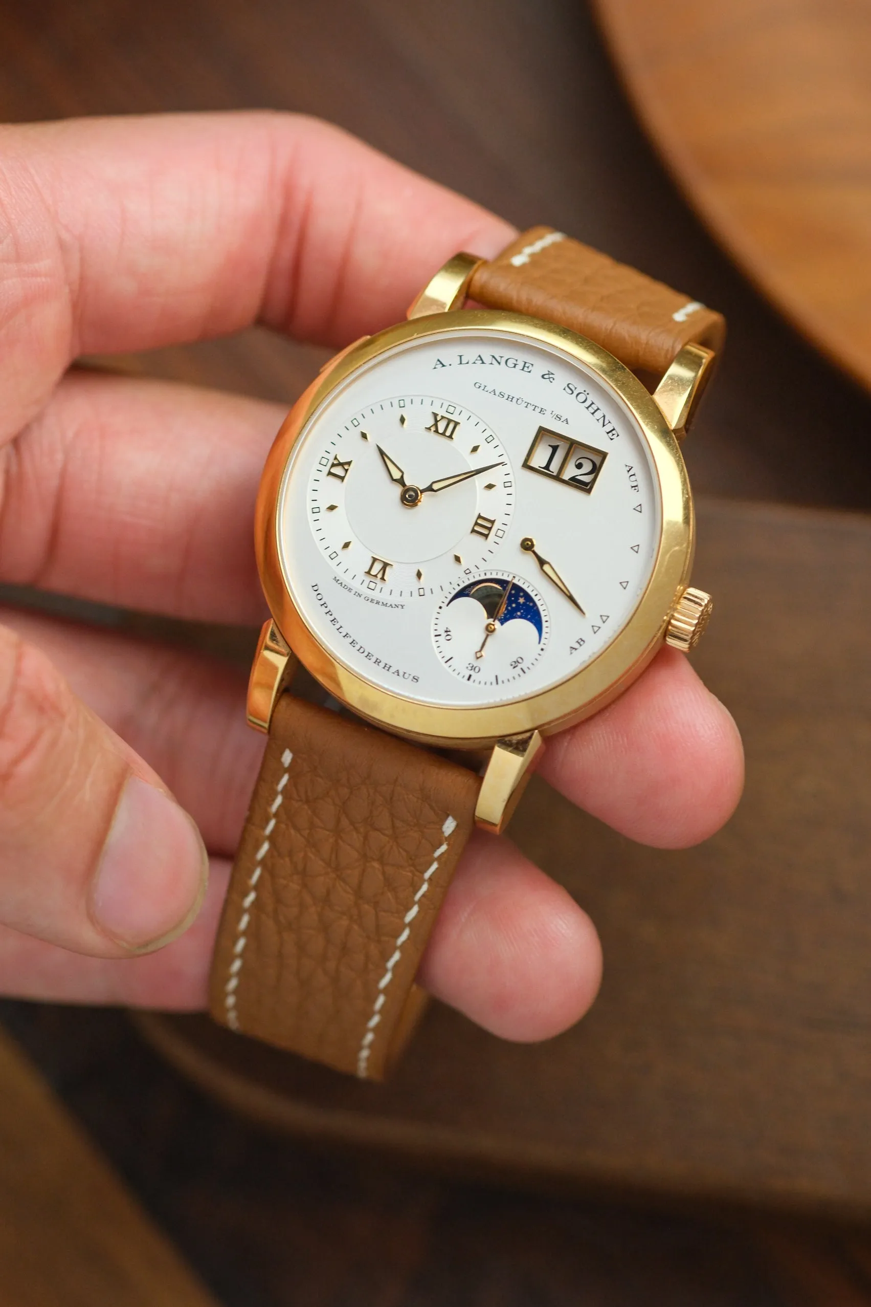 Tan Shrunken Calf Leather Strap