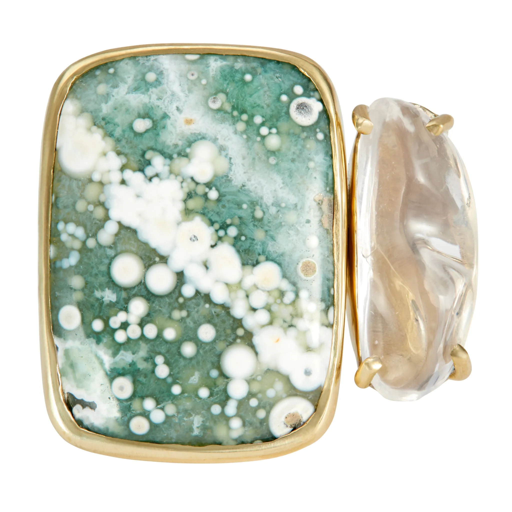 Tandem Ring, Green Jasper