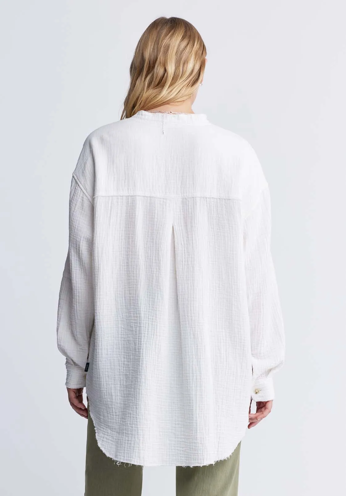 Taylee Women’s Oversized Blouse in White - WT0118P