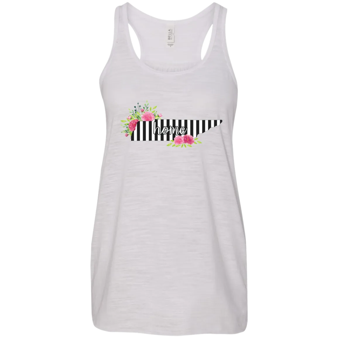 Tennessee Home Striped Floral Flowy Racerback Tank – A Beautiful Tribute to the Volunteer State