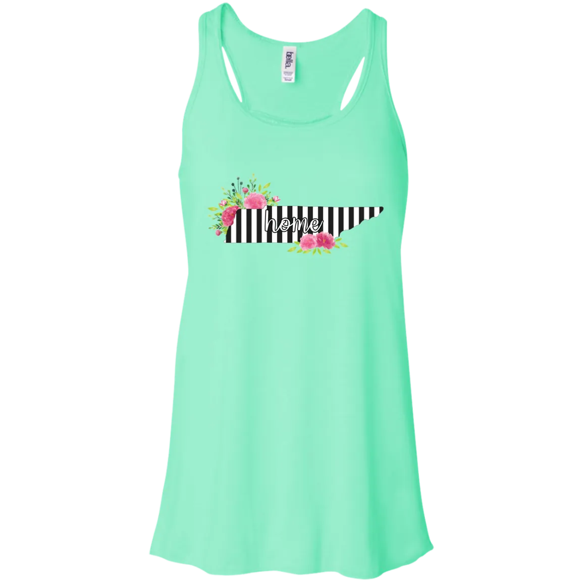 Tennessee Home Striped Floral Flowy Racerback Tank – A Beautiful Tribute to the Volunteer State