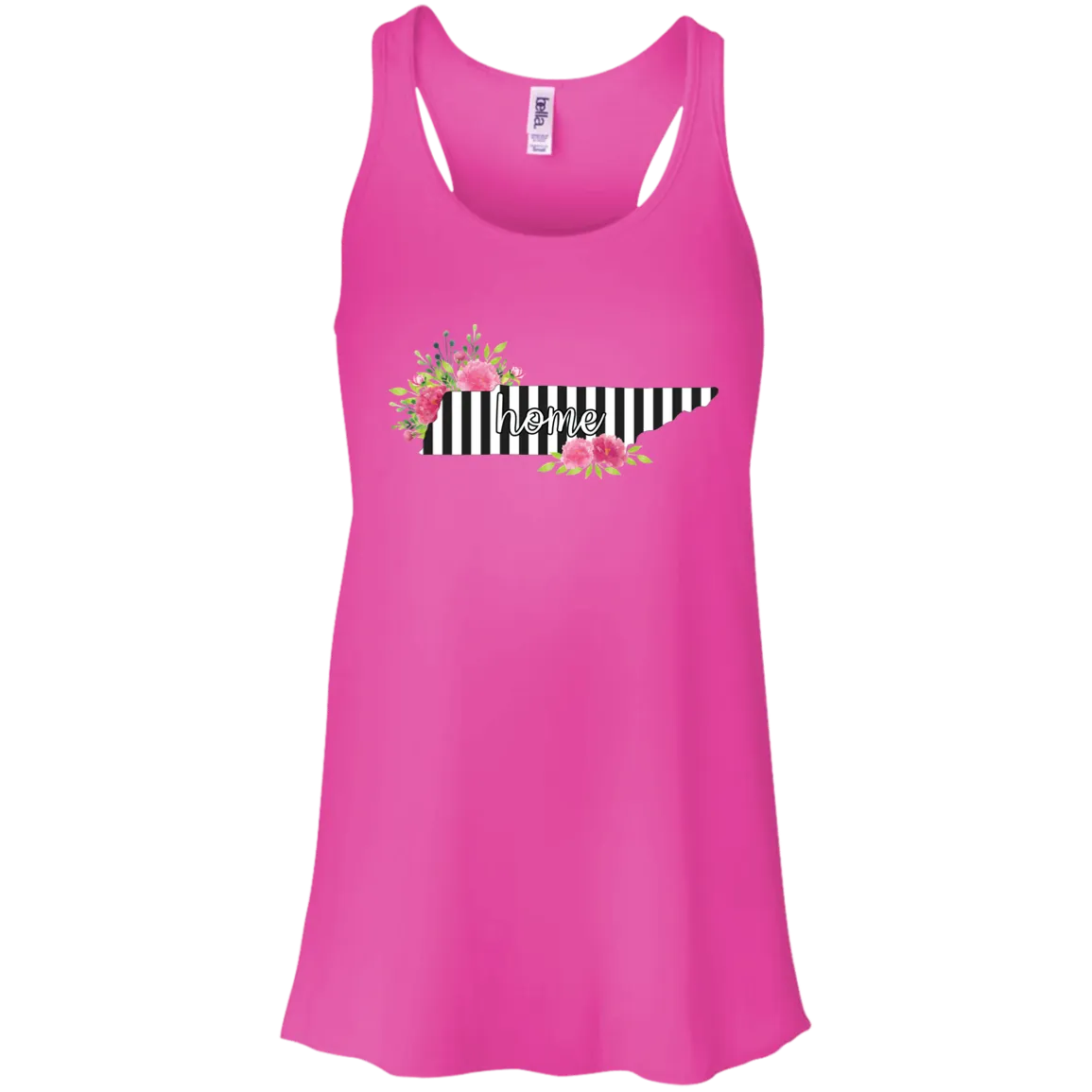 Tennessee Home Striped Floral Flowy Racerback Tank – A Beautiful Tribute to the Volunteer State