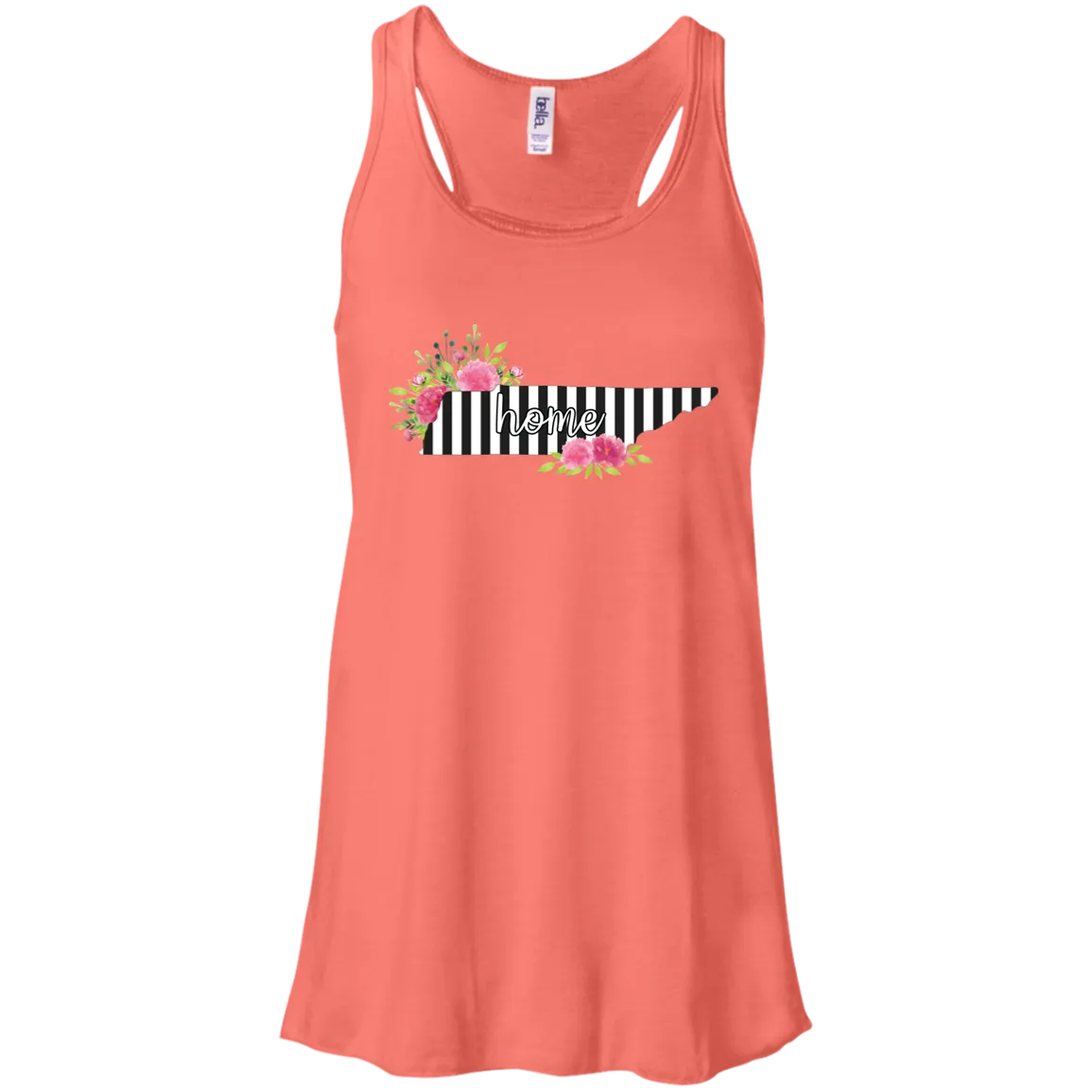 Tennessee Home Striped Floral Flowy Racerback Tank – A Beautiful Tribute to the Volunteer State