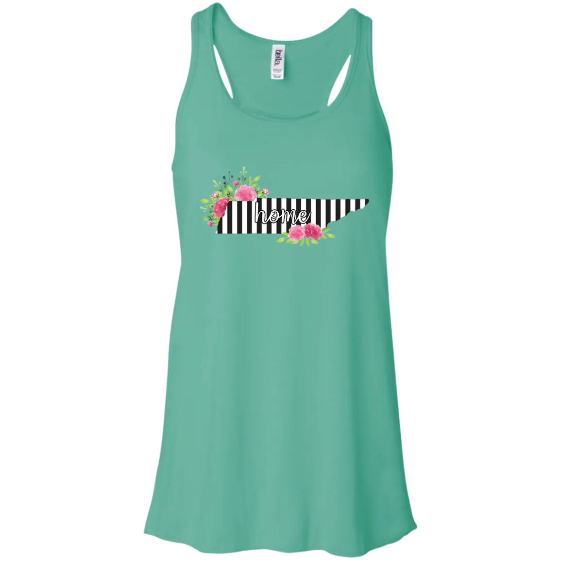 Tennessee Home Striped Floral Flowy Racerback Tank – A Beautiful Tribute to the Volunteer State