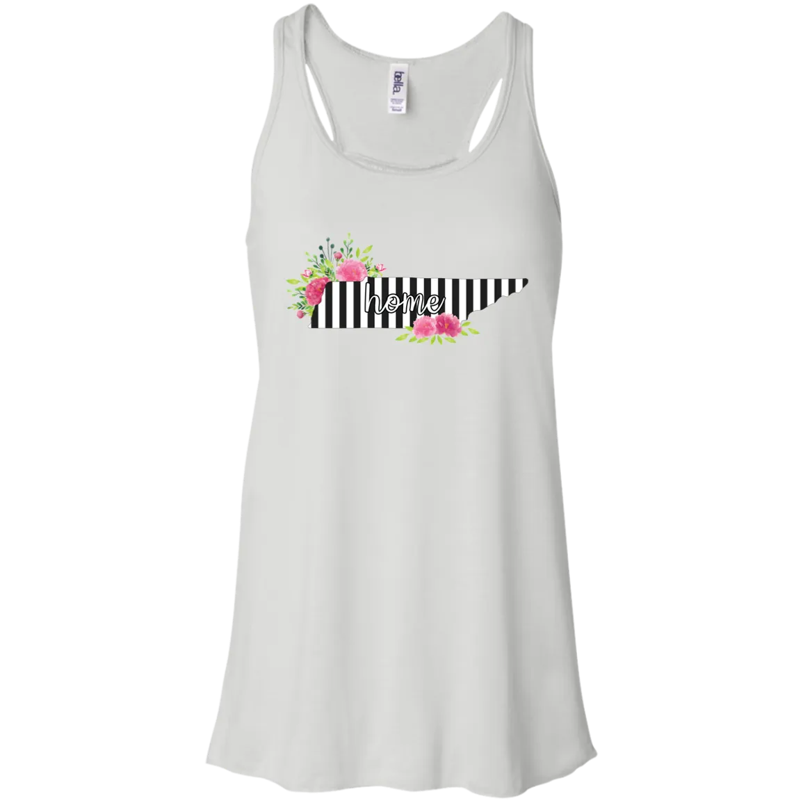 Tennessee Home Striped Floral Flowy Racerback Tank – A Beautiful Tribute to the Volunteer State