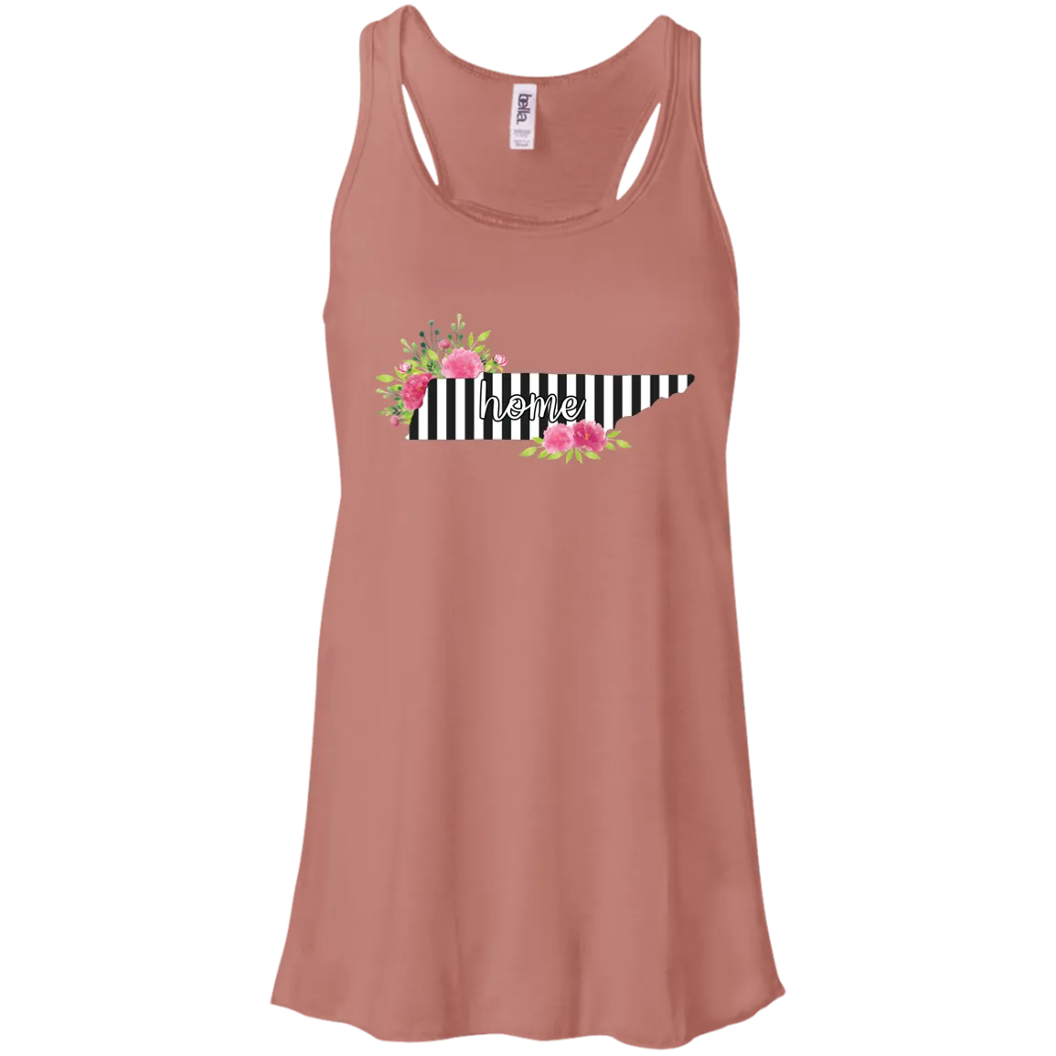 Tennessee Home Striped Floral Flowy Racerback Tank – A Beautiful Tribute to the Volunteer State