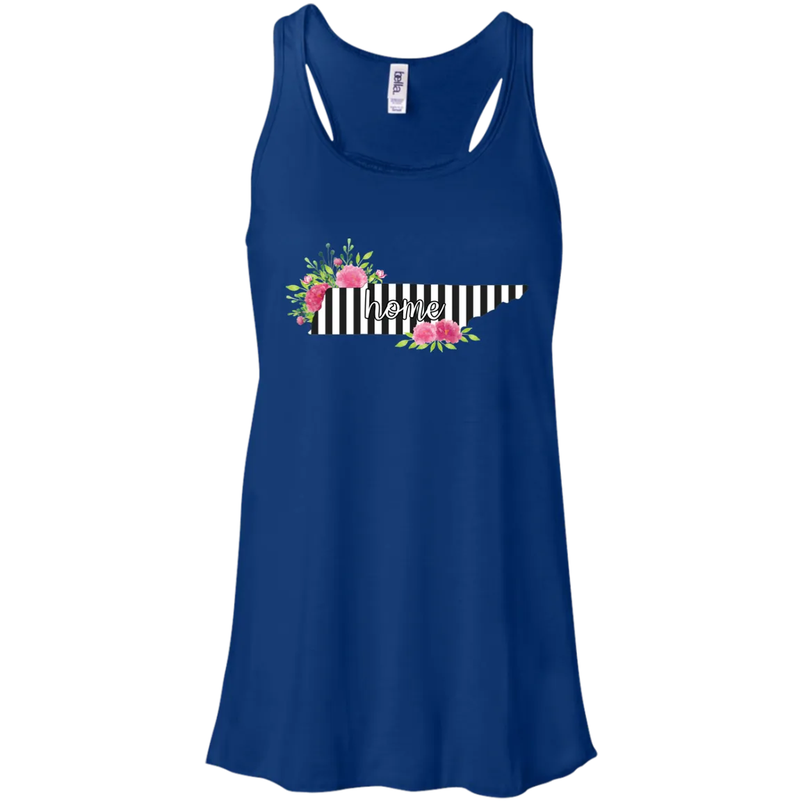 Tennessee Home Striped Floral Flowy Racerback Tank – A Beautiful Tribute to the Volunteer State