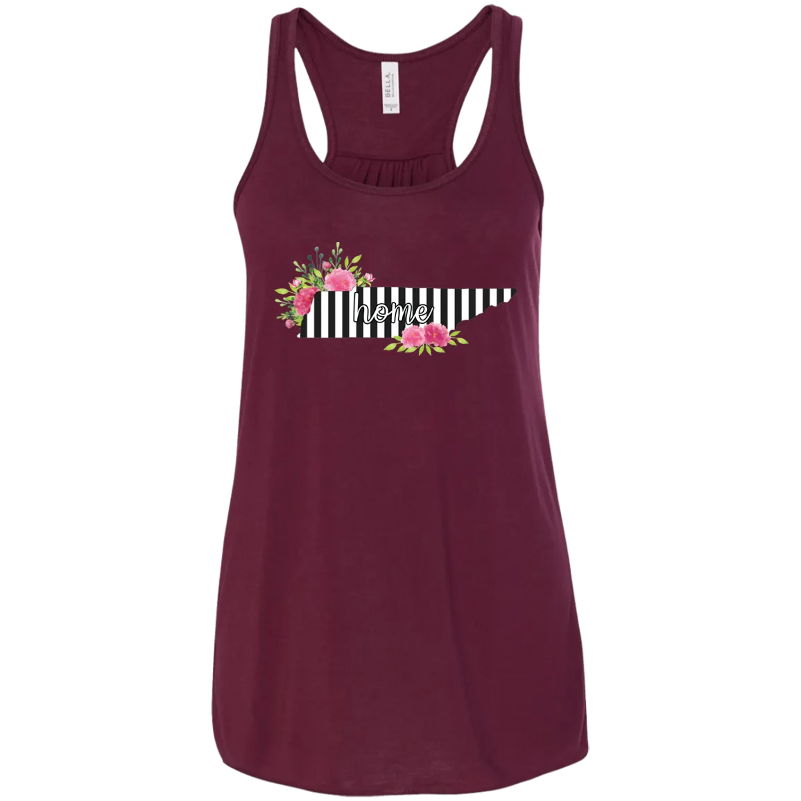 Tennessee Home Striped Floral Flowy Racerback Tank – A Beautiful Tribute to the Volunteer State