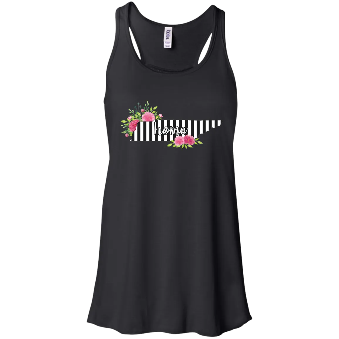 Tennessee Home Striped Floral Flowy Racerback Tank – A Beautiful Tribute to the Volunteer State
