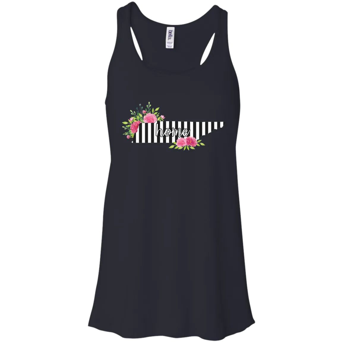 Tennessee Home Striped Floral Flowy Racerback Tank – A Beautiful Tribute to the Volunteer State
