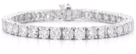 Tennis Bracelet Made In 14K White Gold (G-H Color, I1-I2 Clarity)