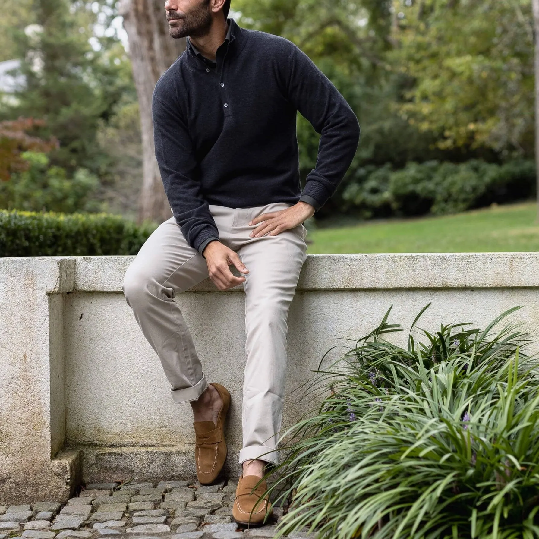 The Charcoal Heather Reymond Mock Henley