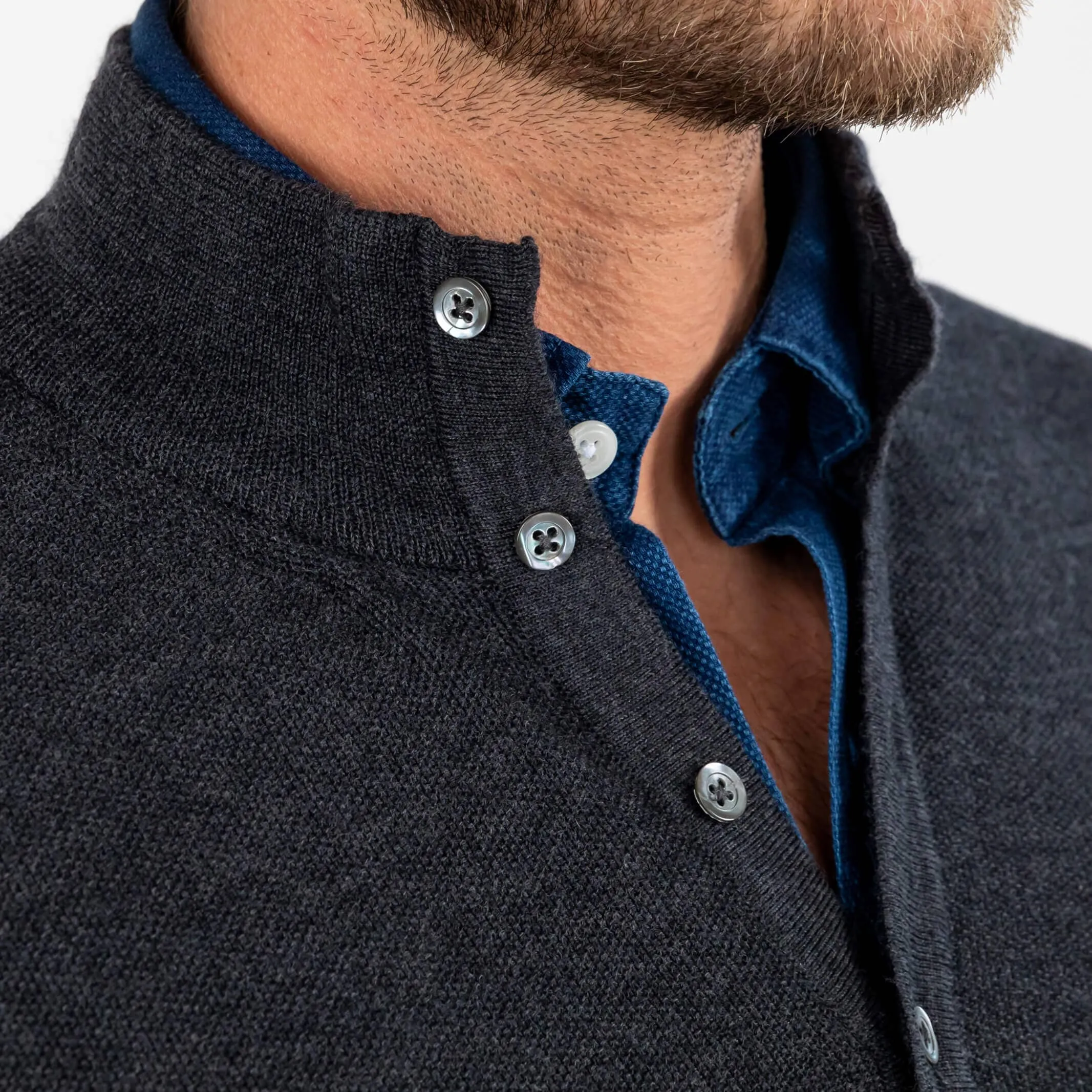 The Charcoal Heather Reymond Mock Henley