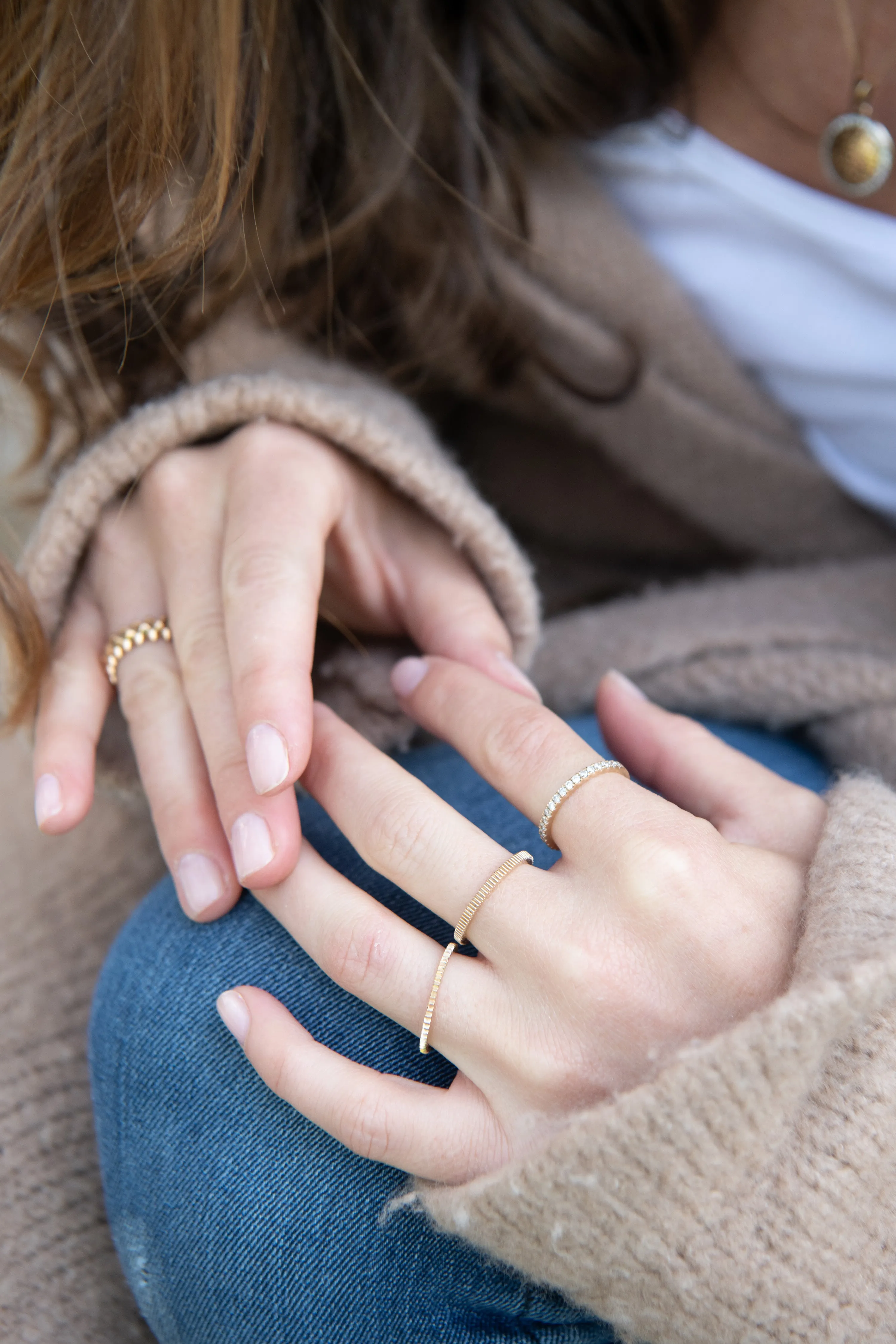 The Simple Diamond Stack Ring